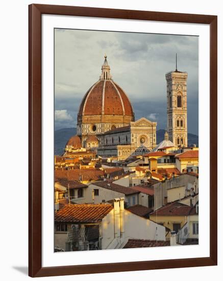 Duomo, Florence Cathedral at Sunset, Basilica of Saint Mary of the Flower, Florence, Italy-Adam Jones-Framed Photographic Print