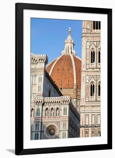 Duomo Santa Maria Del Fiore and Giotto's Campanile in Florence, Tuscany, Italy-null-Framed Premium Photographic Print