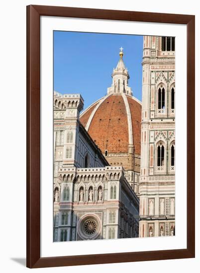 Duomo Santa Maria Del Fiore and Giotto's Campanile in Florence, Tuscany, Italy-null-Framed Photographic Print