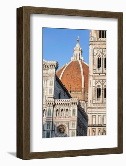 Duomo Santa Maria Del Fiore and Giotto's Campanile in Florence, Tuscany, Italy-null-Framed Photographic Print