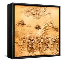 Duomo Santa Maria del Fiore, Florence. Decorations on the East Door by Ghiberti. Tuscany, Italy.-Tom Norring-Framed Stretched Canvas