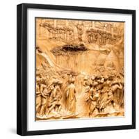 Duomo Santa Maria del Fiore, Florence. Decorations on the East Door by Ghiberti. Tuscany, Italy.-Tom Norring-Framed Photographic Print