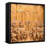 Duomo Santa Maria del Fiore, Florence. Decorations on the East Door by Ghiberti. Tuscany, Italy.-Tom Norring-Framed Stretched Canvas