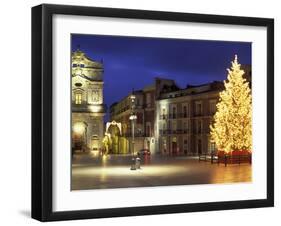 Duomo Square at Christmas, Ortygia, Siracusa, Sicily, Italy, Europe-Vincenzo Lombardo-Framed Photographic Print