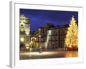 Duomo Square at Christmas, Ortygia, Siracusa, Sicily, Italy, Europe-Vincenzo Lombardo-Framed Photographic Print