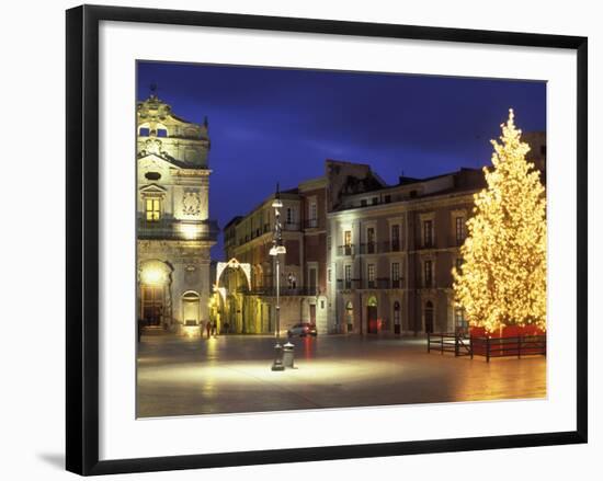 Duomo Square at Christmas, Ortygia, Siracusa, Sicily, Italy, Europe-Vincenzo Lombardo-Framed Photographic Print