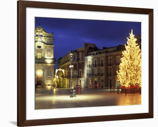 Duomo Square at Christmas, Ortygia, Siracusa, Sicily, Italy, Europe-Vincenzo Lombardo-Framed Photographic Print