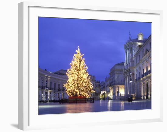 Duomo Square at Christmas, Ortygia, Siracusa, Sicily, Italy, Europe-Vincenzo Lombardo-Framed Photographic Print