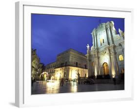 Duomo Square at Dusk, Ortygia, Siracusa, Sicily, Italy, Europe-Vincenzo Lombardo-Framed Photographic Print