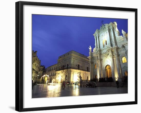 Duomo Square at Dusk, Ortygia, Siracusa, Sicily, Italy, Europe-Vincenzo Lombardo-Framed Photographic Print