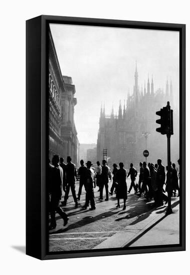 Duomo Square-Mario de Biasi-Framed Stretched Canvas