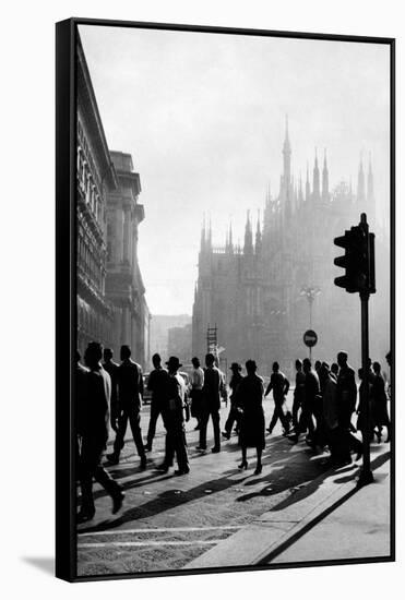 Duomo Square-Mario de Biasi-Framed Stretched Canvas