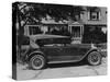 Dupont Automobile on Front of House, C.1919-30 (B/W Photo)-American Photographer-Stretched Canvas
