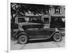 Dupont Automobile on Front of House, C.1919-30 (B/W Photo)-American Photographer-Framed Giclee Print