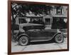 Dupont Automobile on Front of House, C.1919-30 (B/W Photo)-American Photographer-Framed Giclee Print