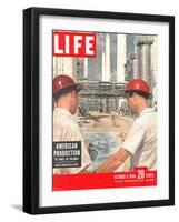 DuPont Nylon Salts Plant, Foremen John McLeod and Sam Mottice Checking Blueprints, October 4, 1948-J. R. Eyerman-Framed Photographic Print