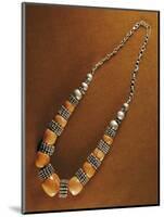 Duqaq Necklace, Composed of Elements in Macro-Granular Wrought Silver and Pacific Coral, Yemen-null-Mounted Giclee Print