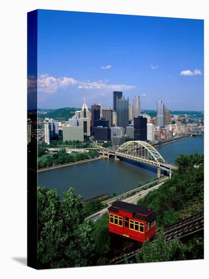 Duquesne Incline Cable Car and Ohio River, Pittsburgh, Pennsylvania, USA-Steve Vidler-Stretched Canvas