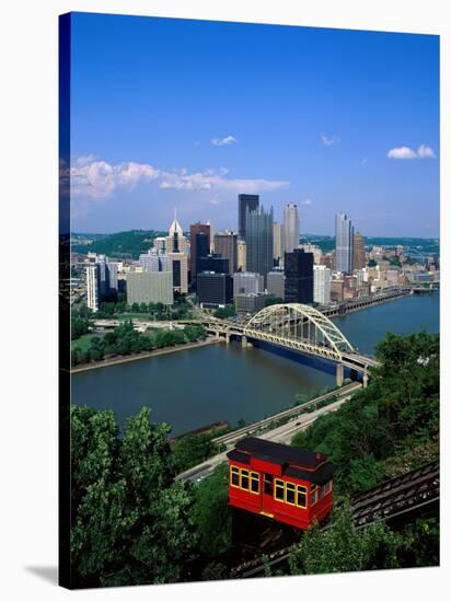 Duquesne Incline Cable Car and Ohio River, Pittsburgh, Pennsylvania, USA-Steve Vidler-Stretched Canvas