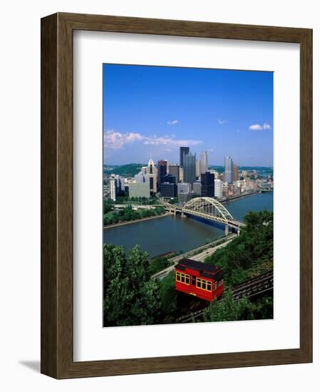 Duquesne Incline Cable Car and Ohio River, Pittsburgh, Pennsylvania, USA-Steve Vidler-Framed Photographic Print