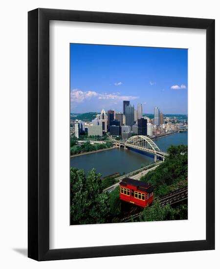 Duquesne Incline Cable Car and Ohio River, Pittsburgh, Pennsylvania, USA-Steve Vidler-Framed Photographic Print