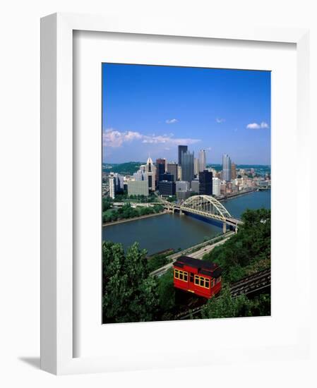 Duquesne Incline Cable Car and Ohio River, Pittsburgh, Pennsylvania, USA-Steve Vidler-Framed Photographic Print