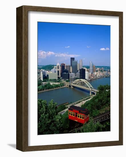 Duquesne Incline Cable Car and Ohio River, Pittsburgh, Pennsylvania, USA-Steve Vidler-Framed Photographic Print