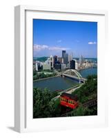 Duquesne Incline Cable Car and Ohio River, Pittsburgh, Pennsylvania, USA-Steve Vidler-Framed Photographic Print