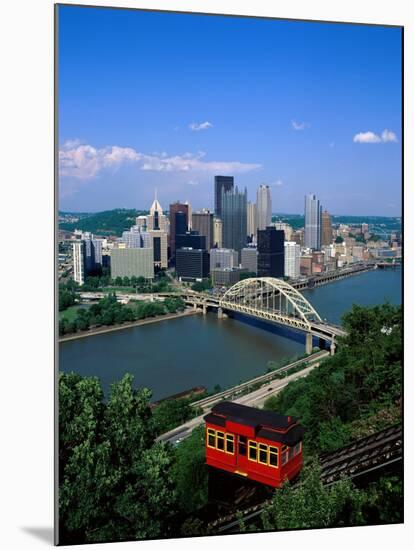 Duquesne Incline Cable Car and Ohio River, Pittsburgh, Pennsylvania, USA-Steve Vidler-Mounted Photographic Print