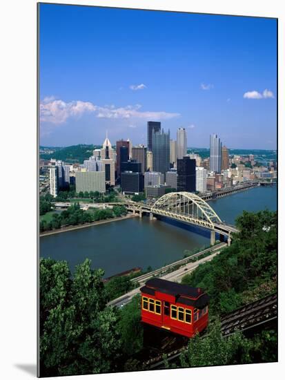 Duquesne Incline Cable Car and Ohio River, Pittsburgh, Pennsylvania, USA-Steve Vidler-Mounted Photographic Print