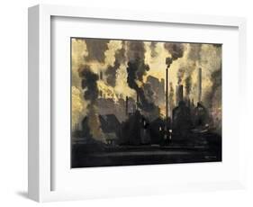 Duquesne Steel Factories at Night, Pittsburgh, Pennsylvania, c.1900-null-Framed Premium Giclee Print