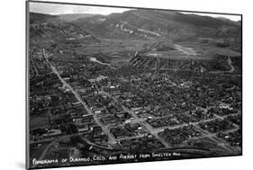 Durango, Colorado - Aerial View from Smelter Hill of Town and Airport-Lantern Press-Mounted Art Print