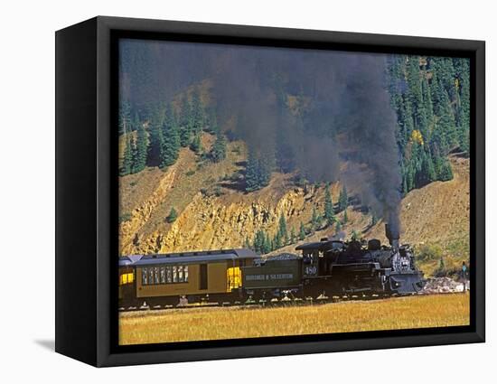 Durango, Silverton Train, Colorado, USA-Chuck Haney-Framed Stretched Canvas