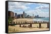Durban's Beach-Checco-Framed Stretched Canvas
