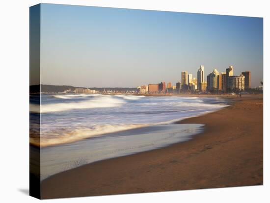 Durban Skyline and Beachfront, Kwazulu-Natal, South Africa-Ian Trower-Stretched Canvas