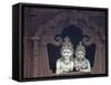 Durbar Square and Wood Statues of Hindu Gods, Kathmandu, Nepal-Merrill Images-Framed Stretched Canvas