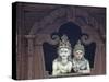 Durbar Square and Wood Statues of Hindu Gods, Kathmandu, Nepal-Merrill Images-Stretched Canvas