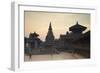 Durbar Square at Dawn, Bhaktapur, UNESCO World Heritage Site, Kathmandu Valley, Nepal, Asia-Ian Trower-Framed Photographic Print