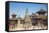 Durbar Square, Bhaktapur, UNESCO World Heritage Site, Kathmandu Valley, Nepal, Asia-Ian Trower-Framed Stretched Canvas