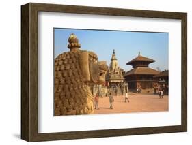 Durbar Square, Bhaktapur, UNESCO World Heritage Site, Kathmandu Valley, Nepal, Asia-Ian Trower-Framed Photographic Print