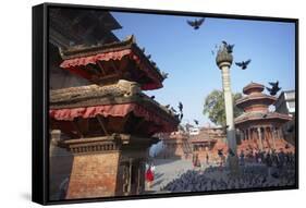 Durbar Square, UNESCO World Heritage Site, Kathmandu, Nepal, Asia-Ian Trower-Framed Stretched Canvas