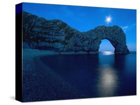 Durdle Door Arched Rock Formation on the Dorset coast-John Harper-Stretched Canvas