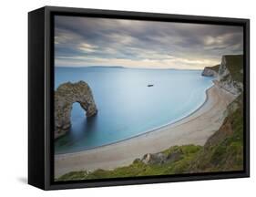 Durdle Door, Eroded Rock Arch, Beach, Jurassic Coast, UNESCO World Heritage Site, Dorset, England-Neale Clarke-Framed Stretched Canvas