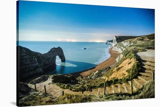 Durdle Door under the Stars, Jurassic Coast, Dorset, England, United Kingdom-John Alexander-Stretched Canvas