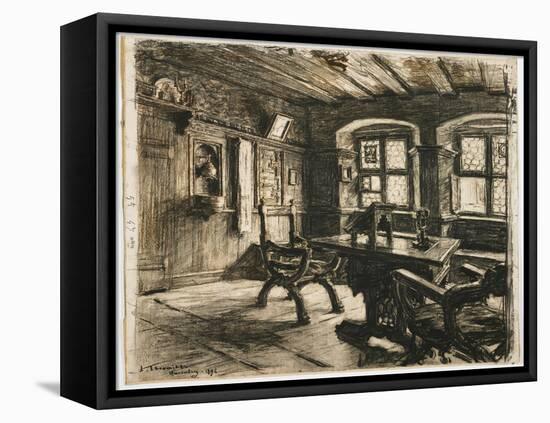 Durer's Room in Nuremberg, 1896-Leon Augustin Lhermitte-Framed Stretched Canvas