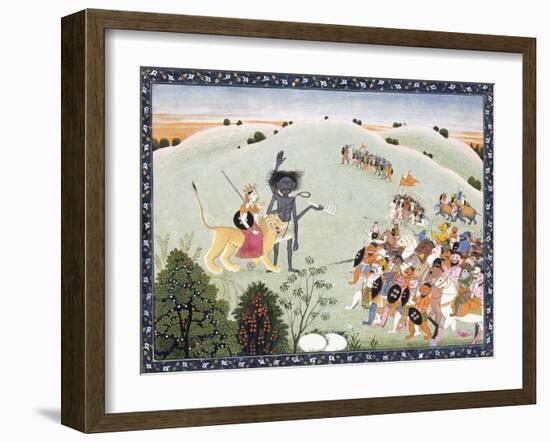 Durga and Kali Standing before the Advancing Host of Demons, C.1800-1820-null-Framed Giclee Print