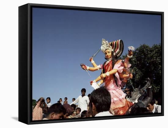 Durga Puja Festival, Varanasi (Benares), Uttar Pradesh State, India-John Henry Claude Wilson-Framed Stretched Canvas