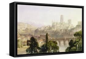 Durham Cathedral, 1846 (W/C with Bodycolour over Graphite on Paper)-George Arthur Fripp-Framed Stretched Canvas