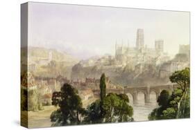 Durham Cathedral, 1846 (W/C with Bodycolour over Graphite on Paper)-George Arthur Fripp-Stretched Canvas