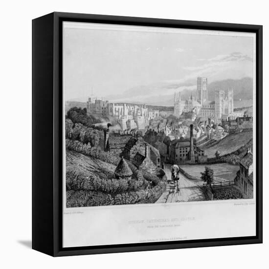 Durham Cathedral and Castle from Newcastle Road, 1841-null-Framed Stretched Canvas